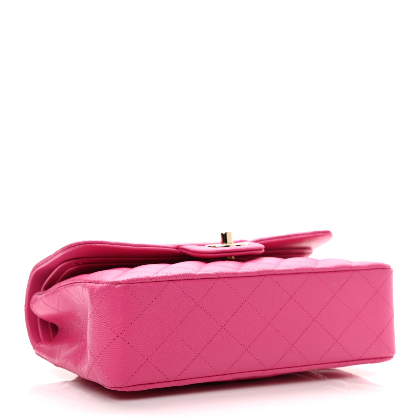 Caviar Quilted Small Double Flap Dark Pink