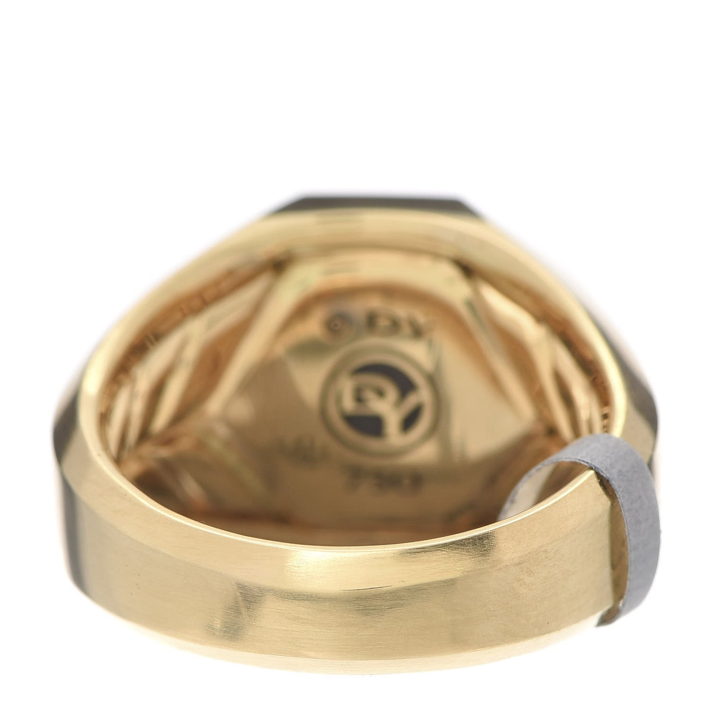 18K Yellow Gold 17mm Mens Signet Ring 62 10