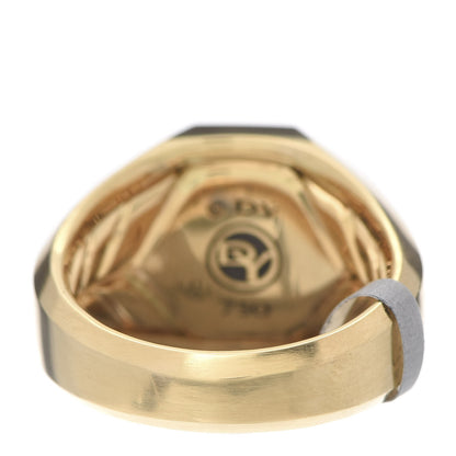 David Yurman 18K Yellow Gold 17mm Mens Signet Ring 62 10 4 of 5