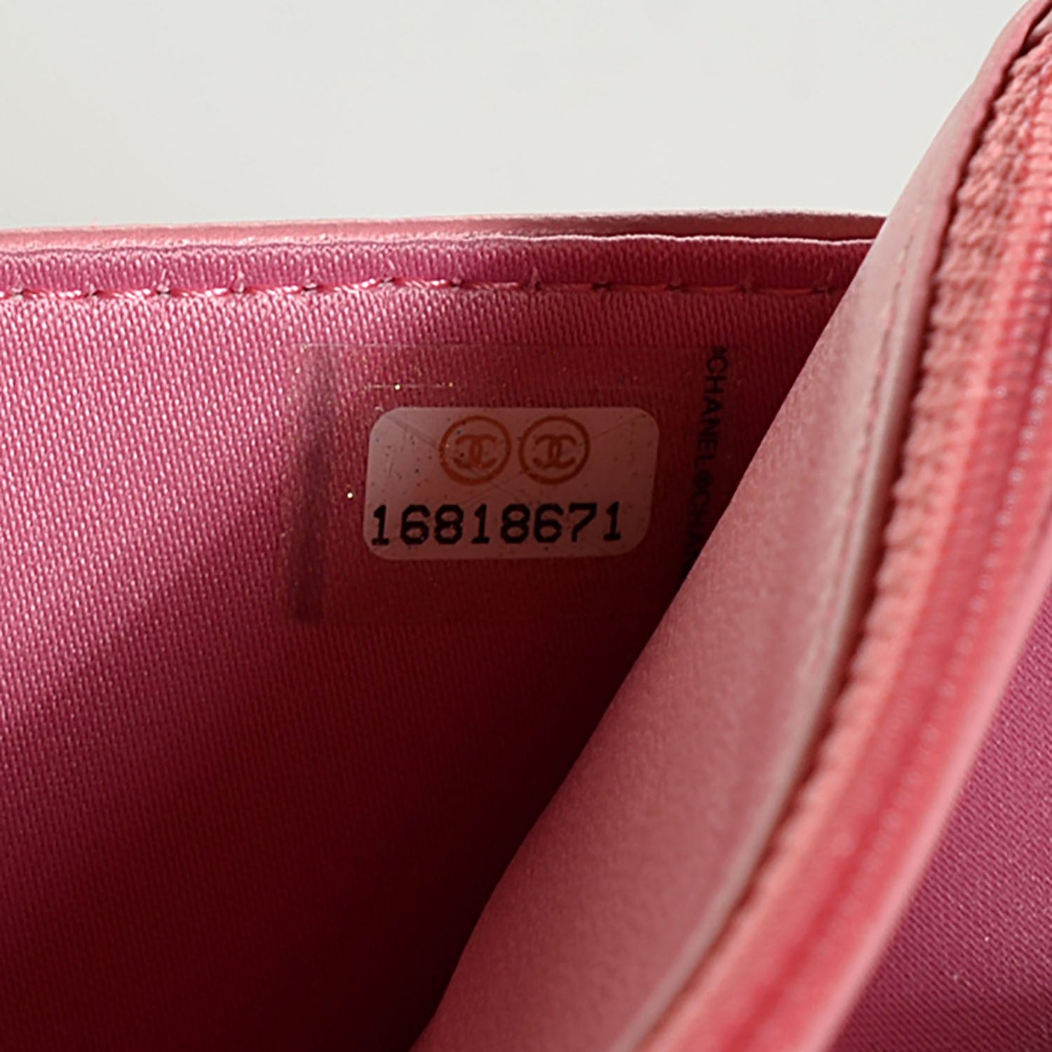 Chanel Lambskin Camellia Embossed Wallet on Chain WOC Pink 7 of 7