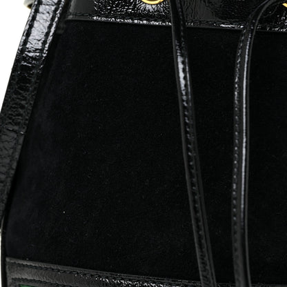 Gucci Suede Patent Web Mini Ophidia Bucket Bag Black 8 of 10