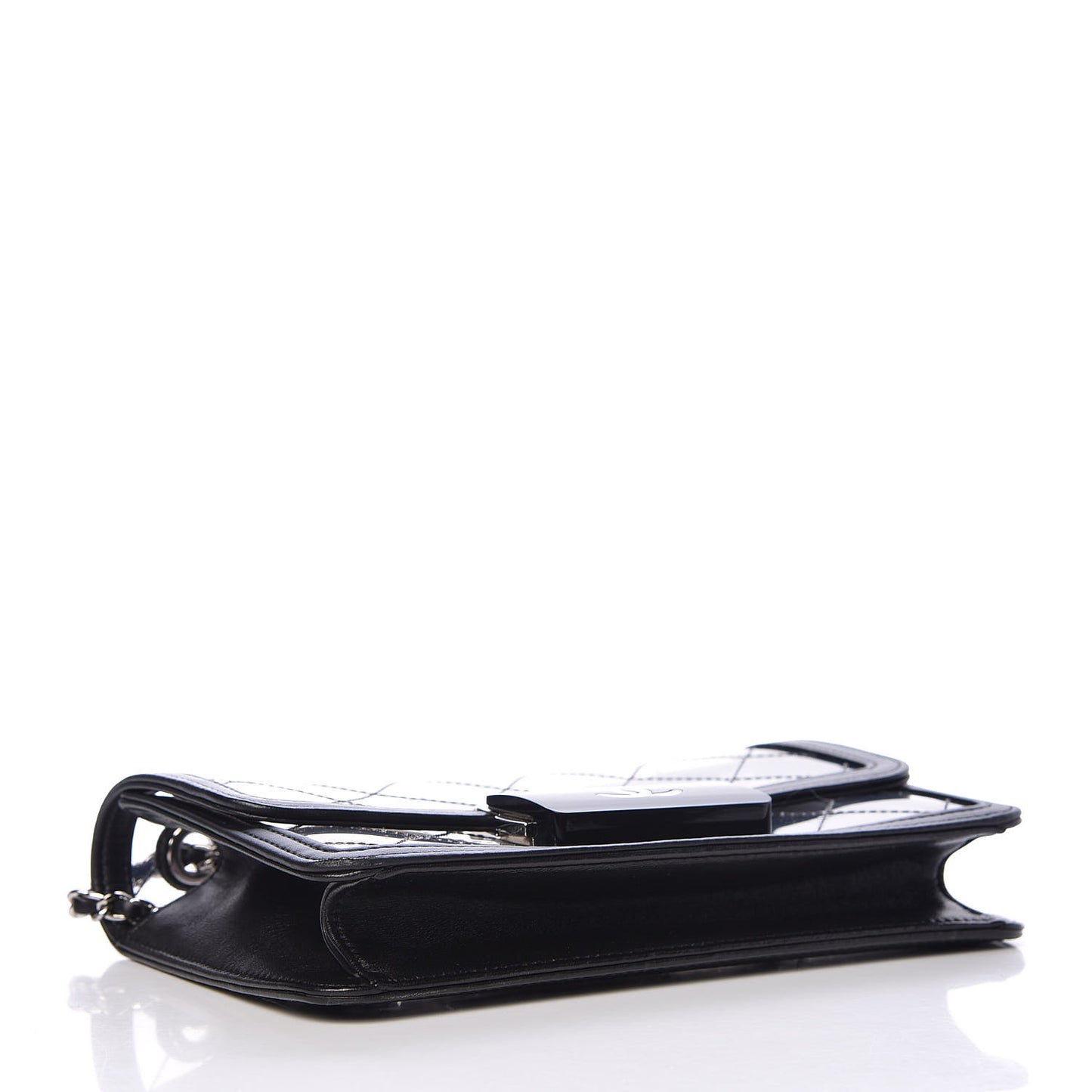 PVC Lambskin Quilted Mini Beauty Lock Flap Black