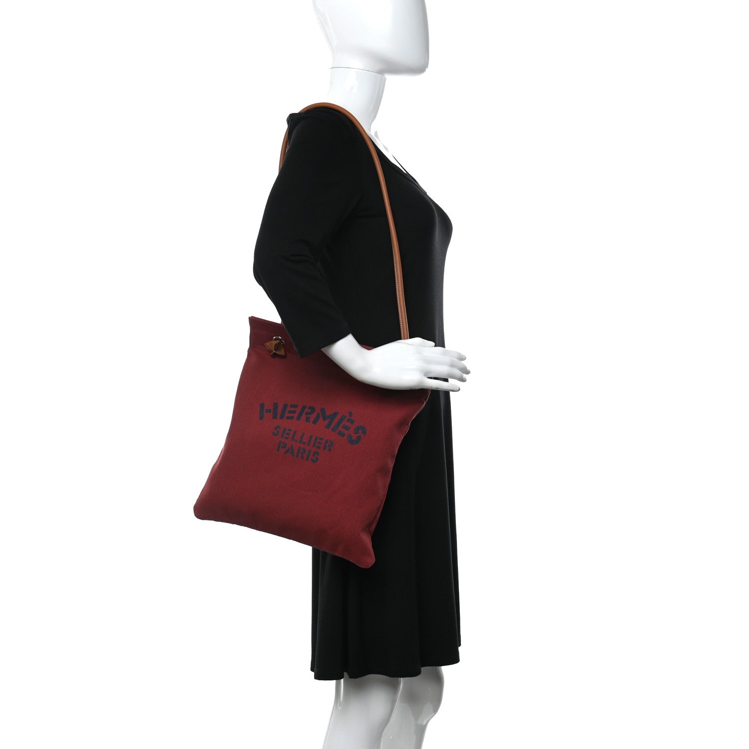 Hermes Canvas Swift Aline Grooming Bag Rouge H Gold 2 of 11