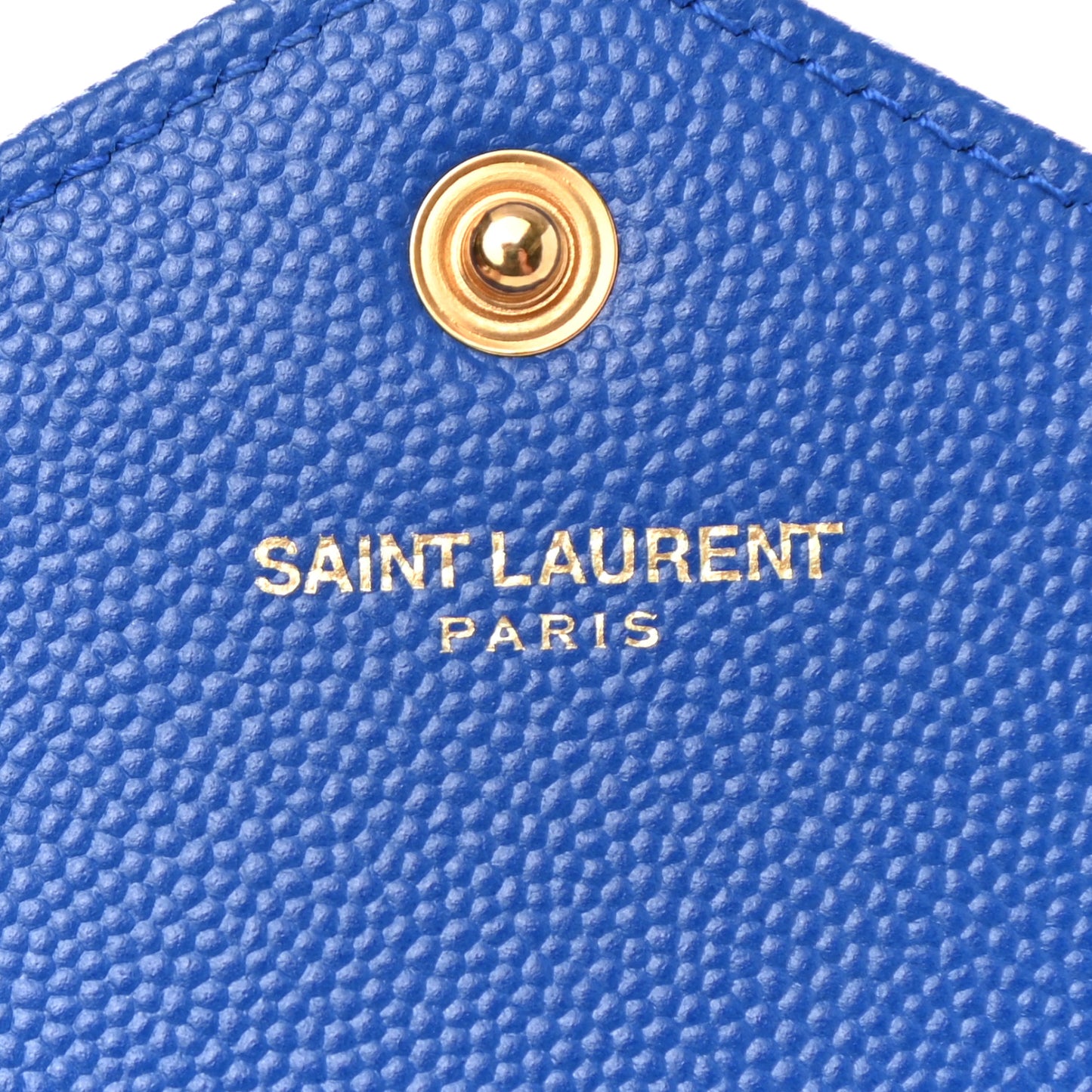 Grain De Poudre Matelasse Chevron Monogram Chain Wallet Blue Majorelle