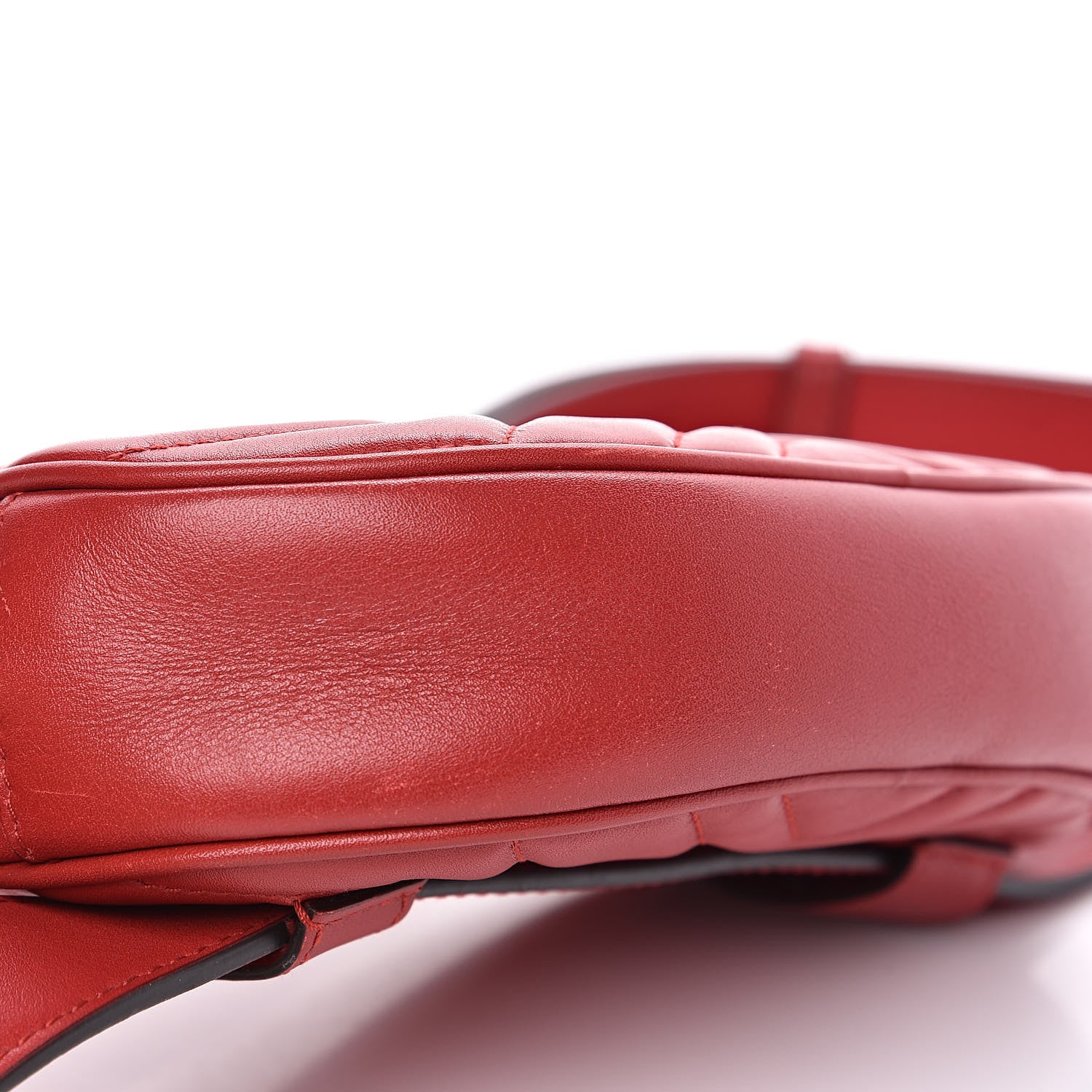 Gucci Calfskin Matelasse GG Marmont Belt Bag 95 38 Hibiscus Red 10 of 11