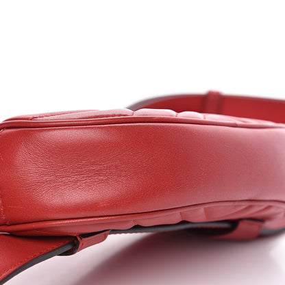 Gucci Calfskin Matelasse GG Marmont Belt Bag 95 38 Hibiscus Red 10 of 11