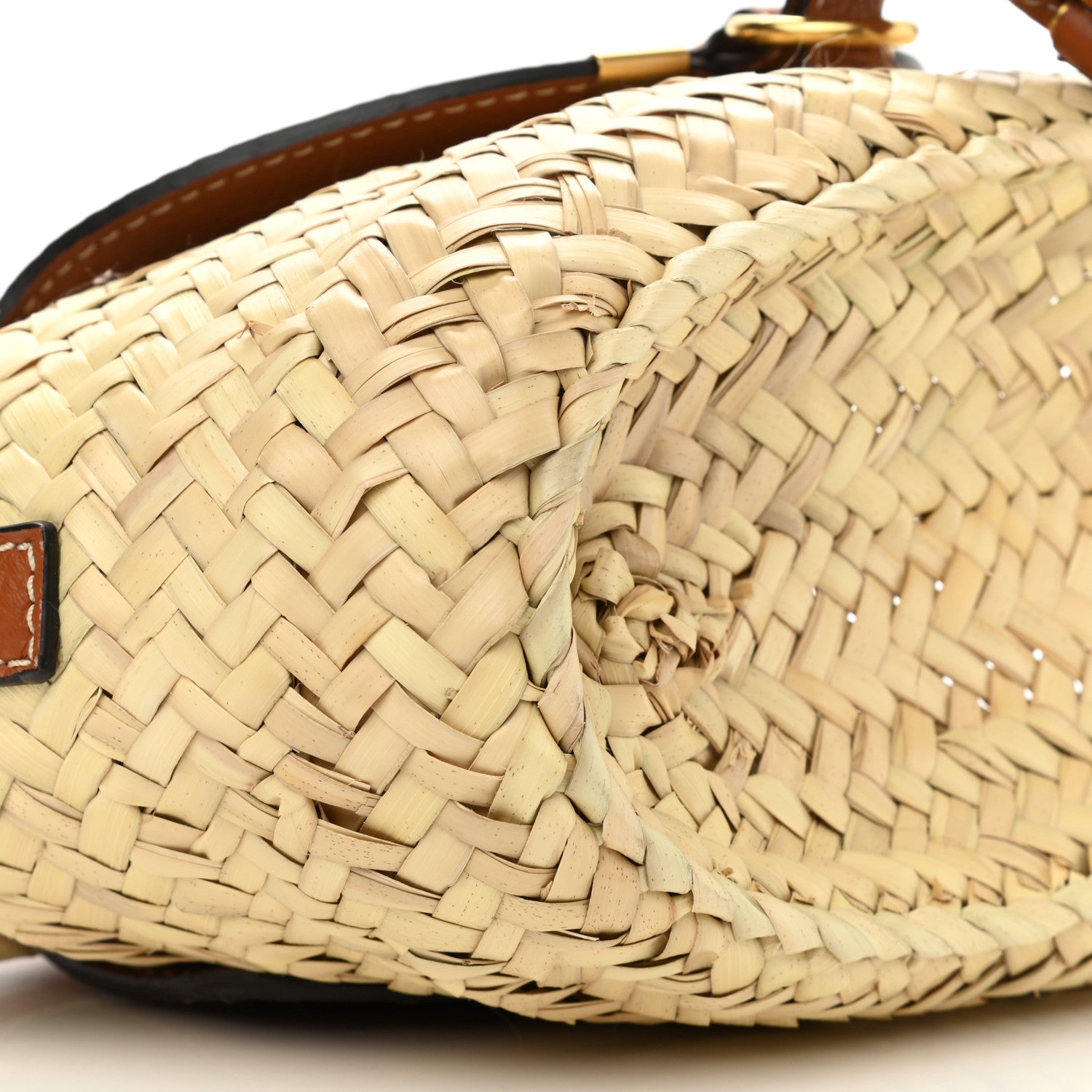 Chloe Raffia Calfskin Marcie Basket Tan 7 of 8