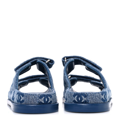 Chanel Denim CC Velcro Dad Chain CC Slide Sandals 35 Blue 6 of 11