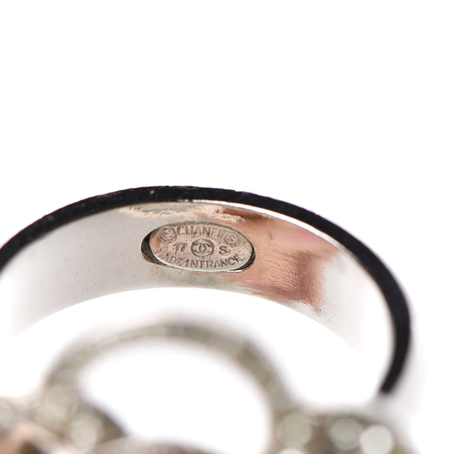 Chanel Crystal Camellia Ring 5.25 Silver 5 of 6