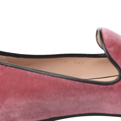 Gucci Velvet Etoile Pearl Embellished Loafers 38 Tibet Red 8 of 9