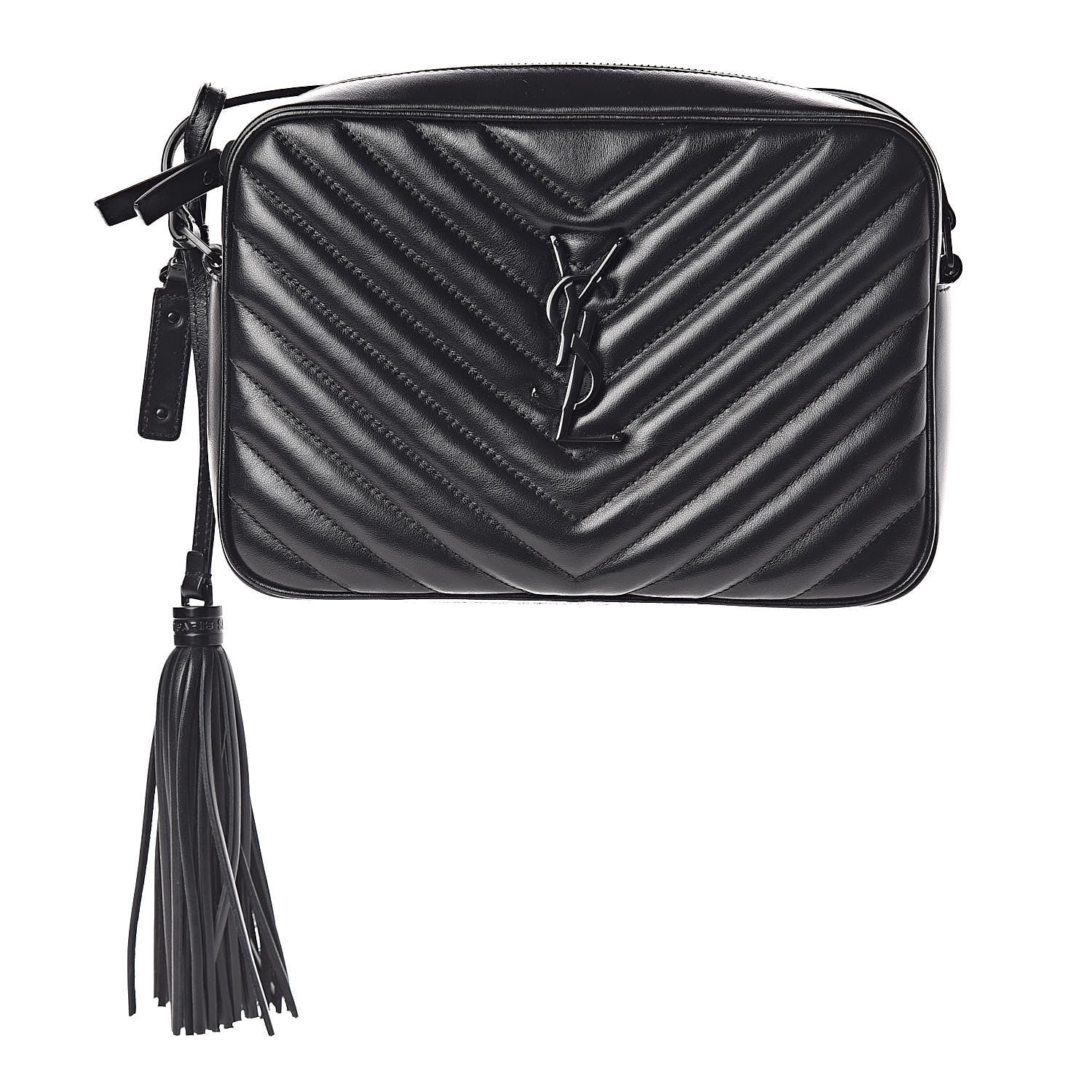 Saint Laurent Calfskin Matelasse Monogram Lou Camera Bag Black 1 of 9