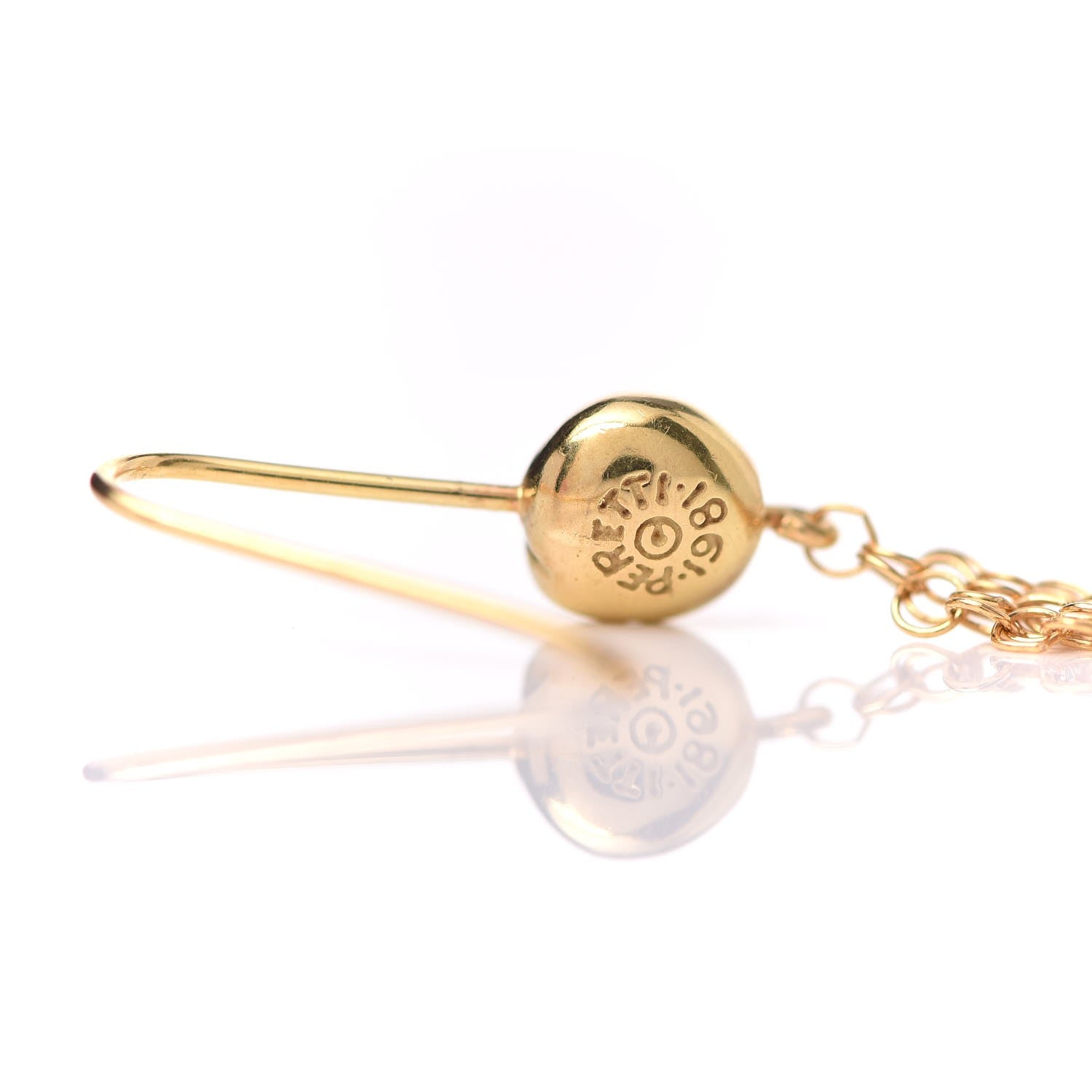 Tiffany 18K Yellow Gold Mini Elsa Peretti Mesh Earrings 3 of 5