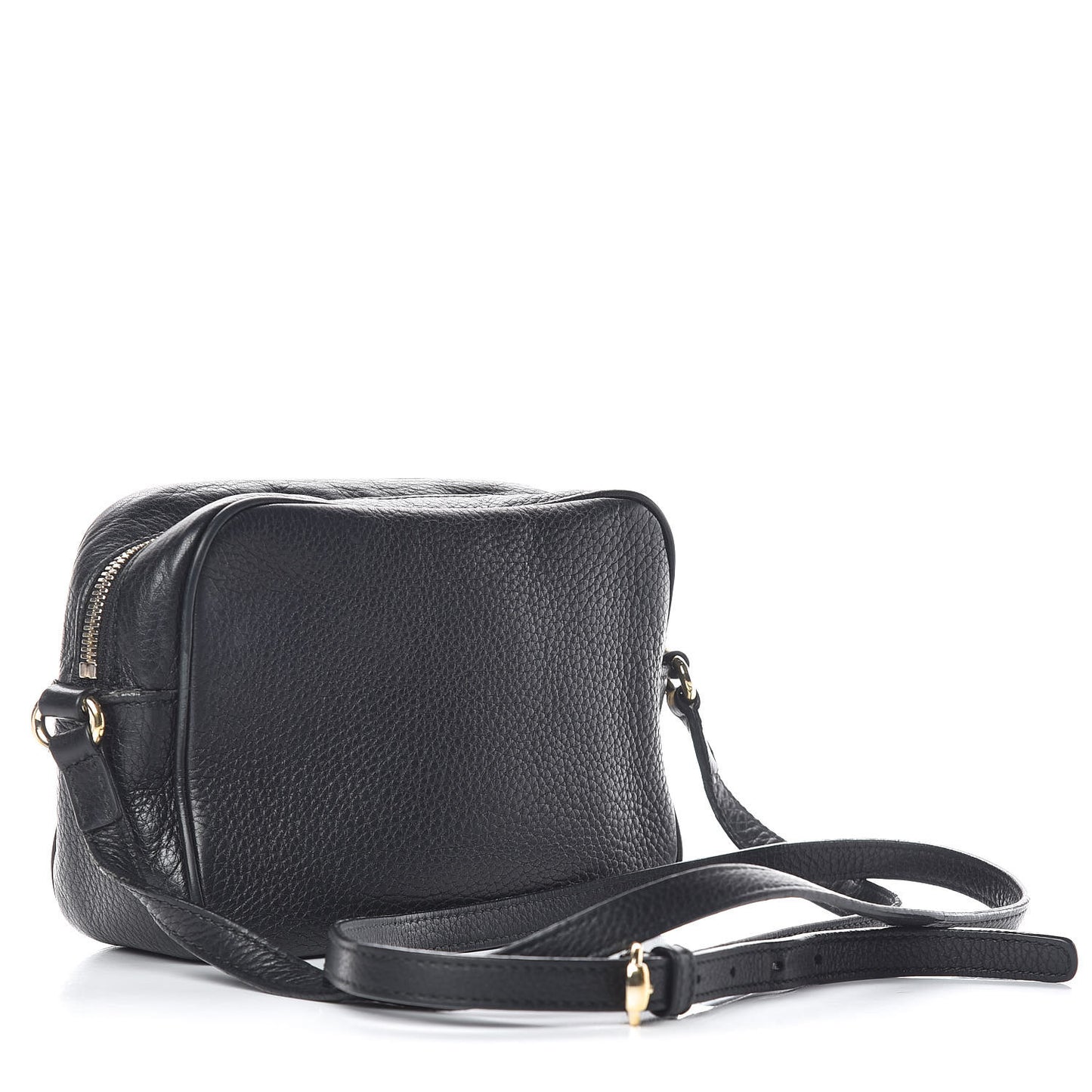 Pebbled Calfskin Small Soho Disco Bag Black