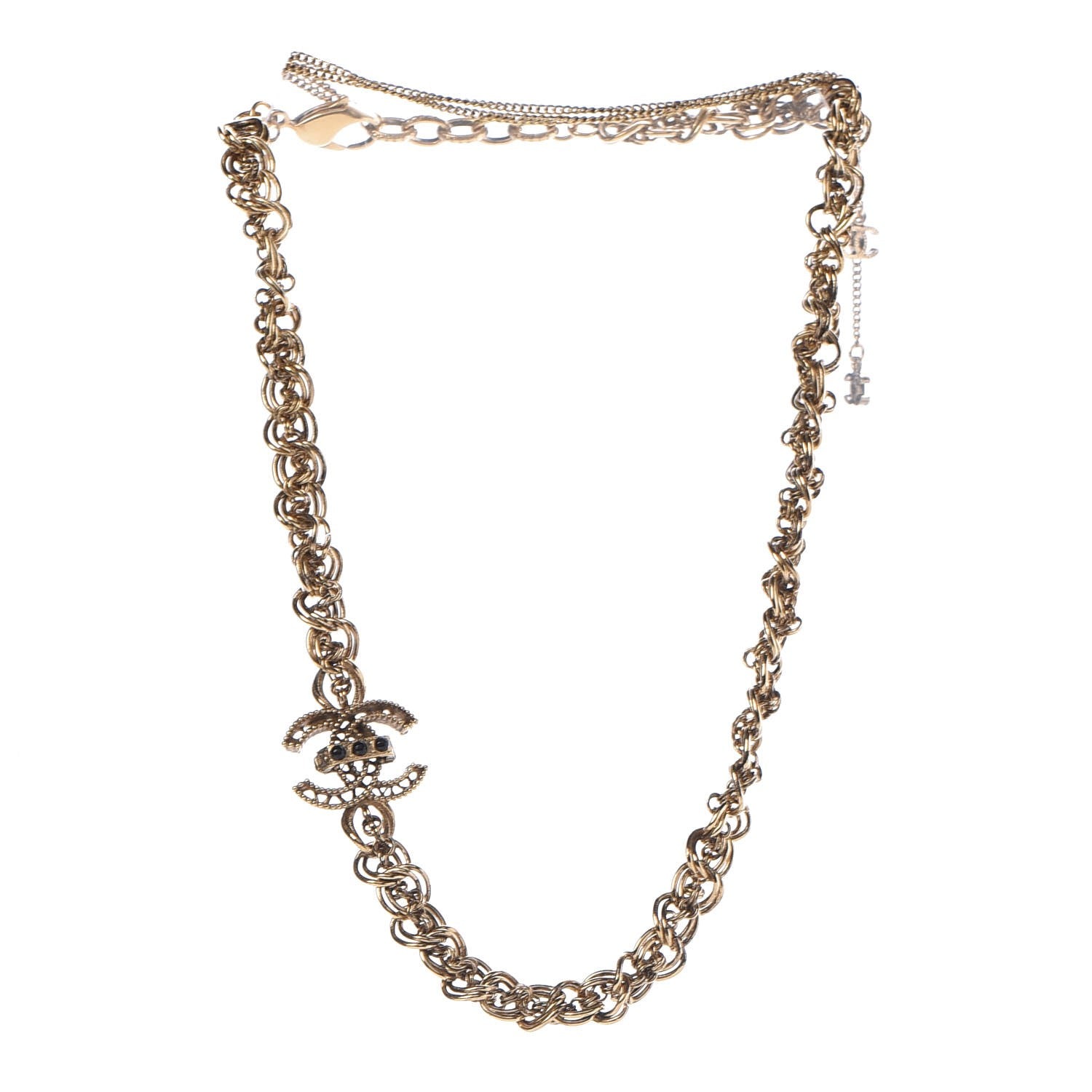 Chanel Chain CC Short Necklace Gold 3 of 7