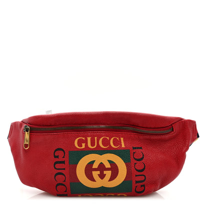 Gucci Grained Calfskin Logo Belt Bag Hibiscus Red 1 of 9