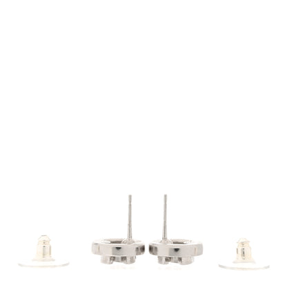 Chanel Crystal CC Round Earrings Silver 3 of 5