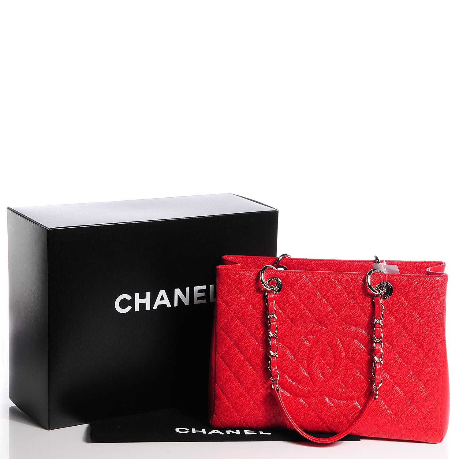 Chanel Caviar Grand Shopping Tote GST Red 5 of 8