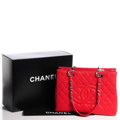 Chanel Caviar Grand Shopping Tote GST Red 5 of 8
