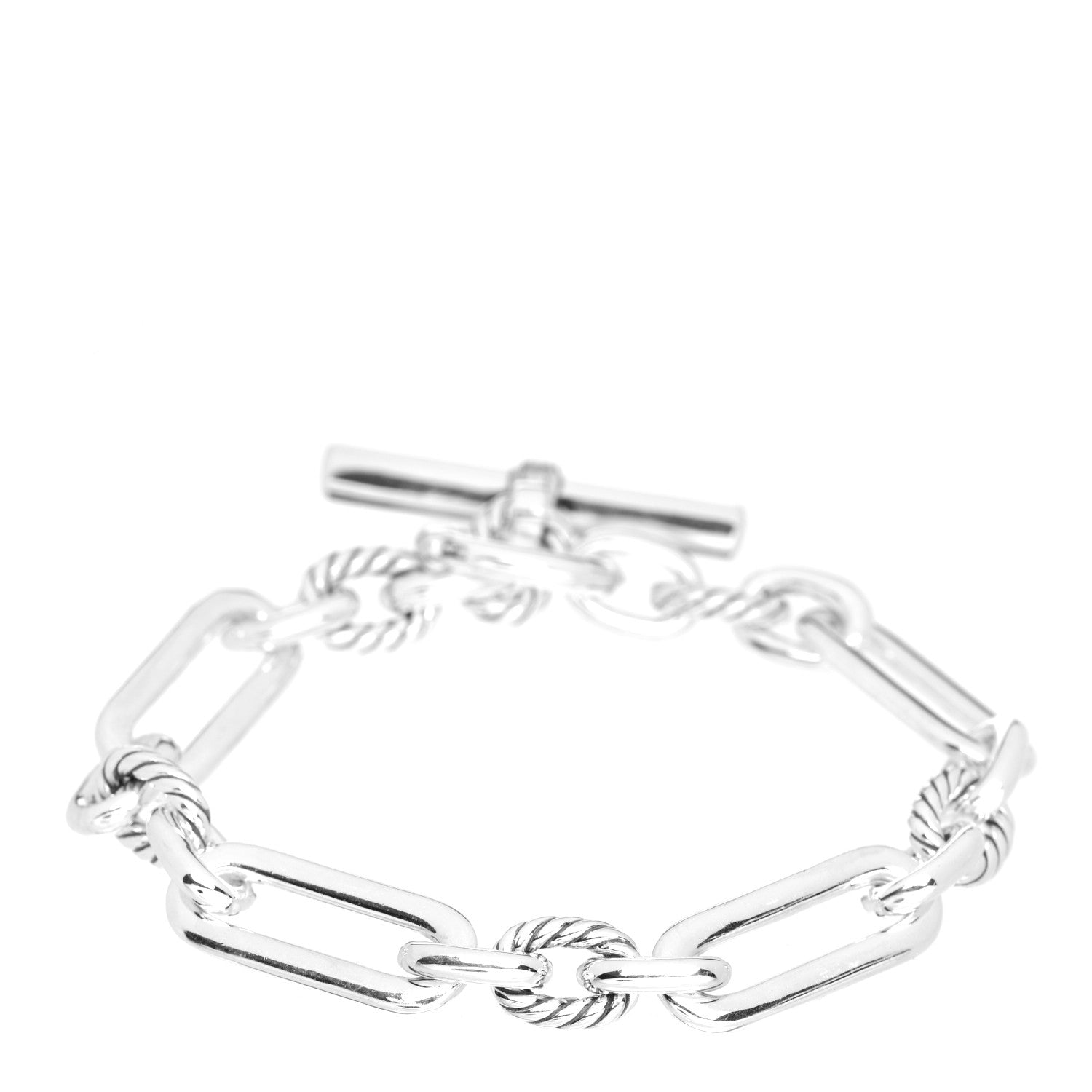David Yurman Sterling Silver Diamond Lexington Chain Bracelet 3 of 4