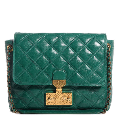 Marc Jacobs Lambskin Baroque Large Single Flap Emerald 1 of 8