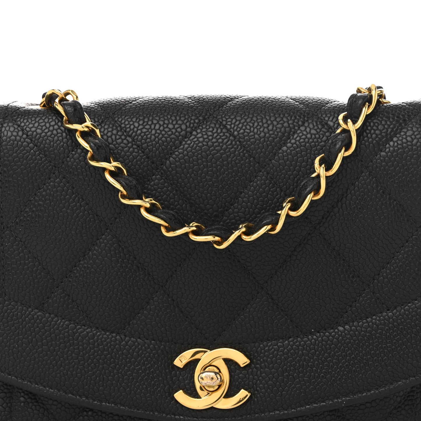 Caviar Quilted Small Single Flap Black