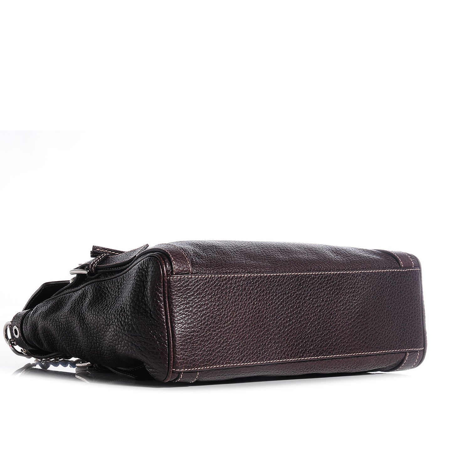 Grained Calfskin Large Easy Way Flap Tote Brown