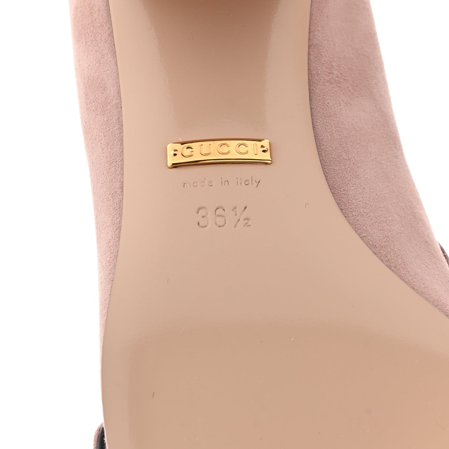 Kid Scamosciato GG Marmont Fringe 50mm Loafer Pumps 36.5 Crystal Pink
