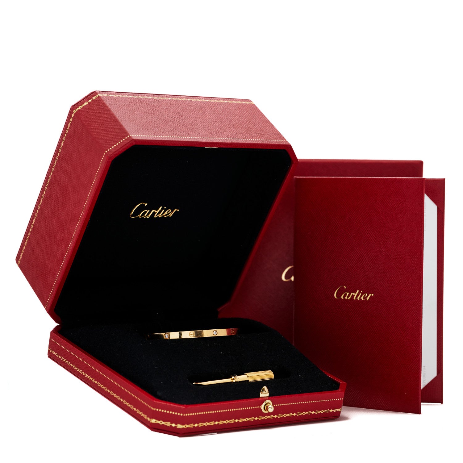 Cartier 18K Yellow Gold 6 Diamond Small LOVE Bracelet 15 4 of 4