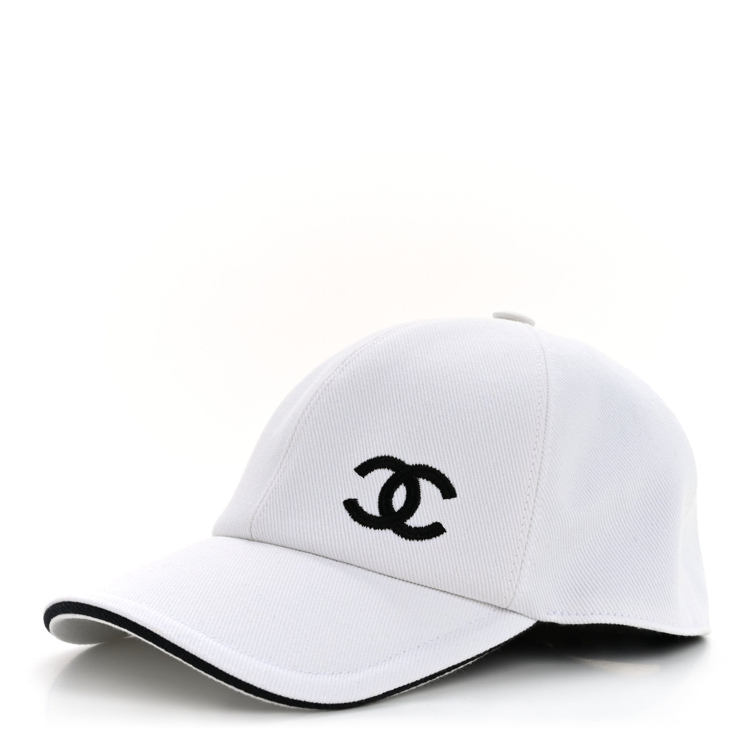 Chanel Cotton CC Cap Hat White Black 1 of 8