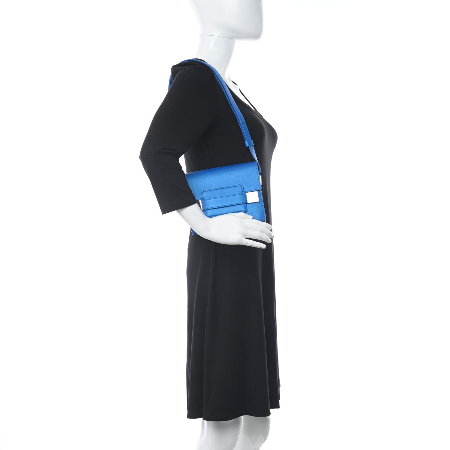 Delvaux Calfskin Mini Madame Crossbody Satin Electric 2 of 13