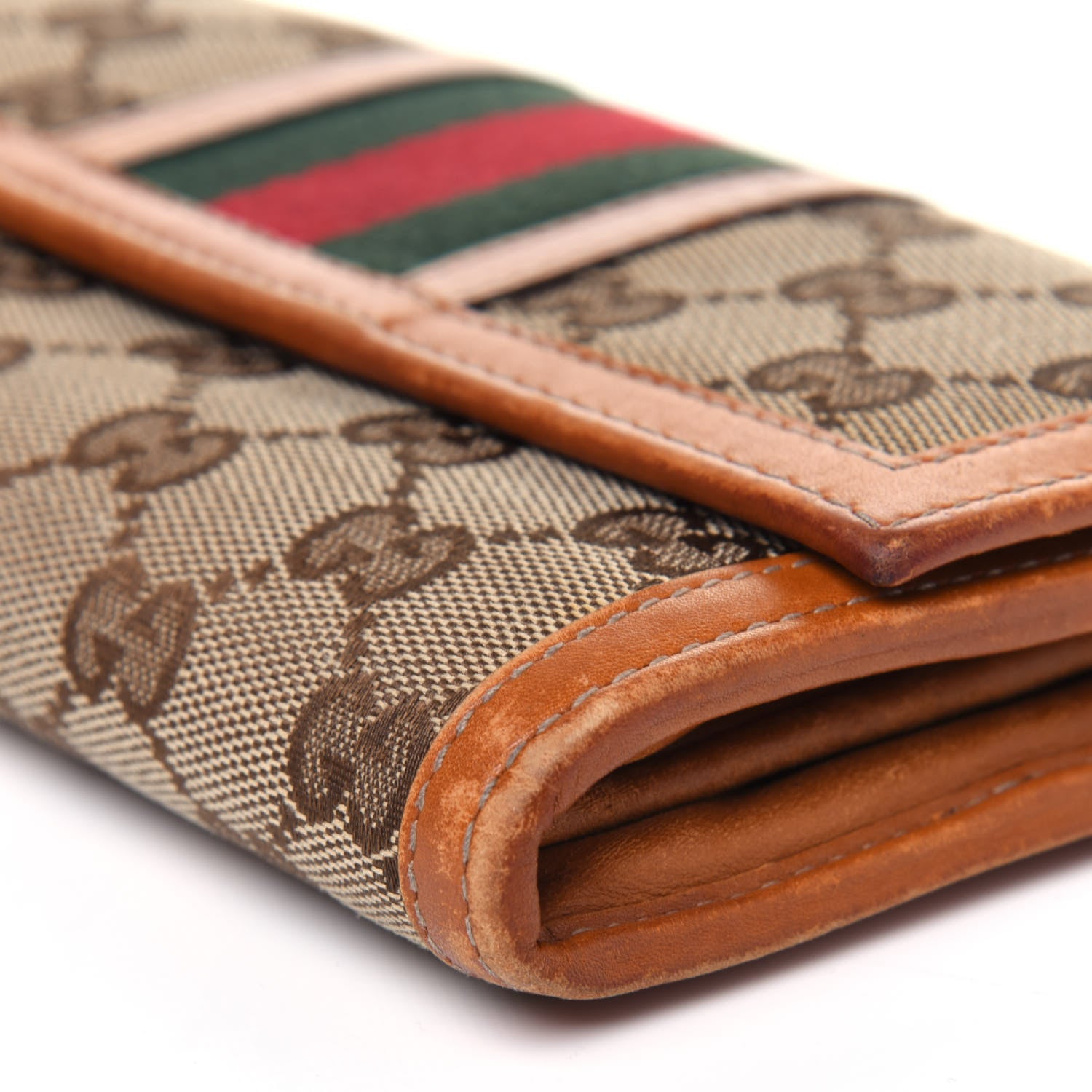 Gucci Monogram Vintage Web Continental Wallet Tobacco 12 of 22