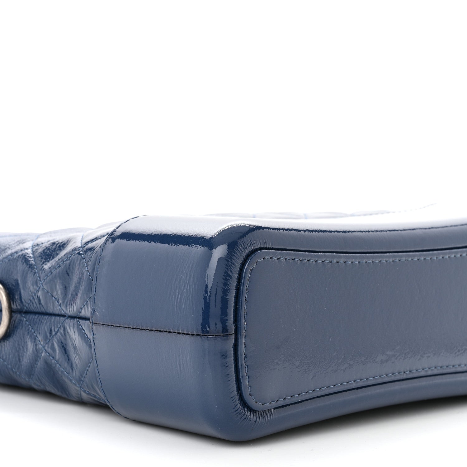 Chanel Patent Goatskin Quilted Medium Gabrielle Hobo Blue 9 of 13