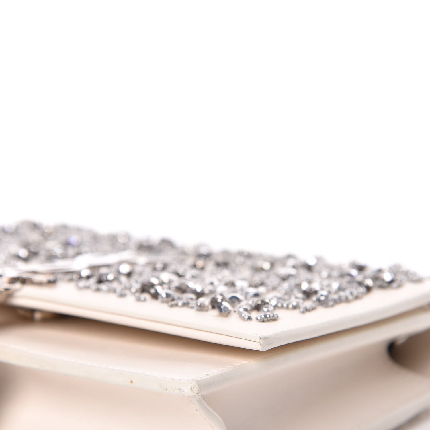Saint Laurent Calfskin Bead Embellished Kate Monogram Tassel Chain Wallet White 7 of 17