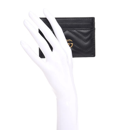 Gucci Calfskin Matelasse GG Marmont Card Holder Black 2 of 7