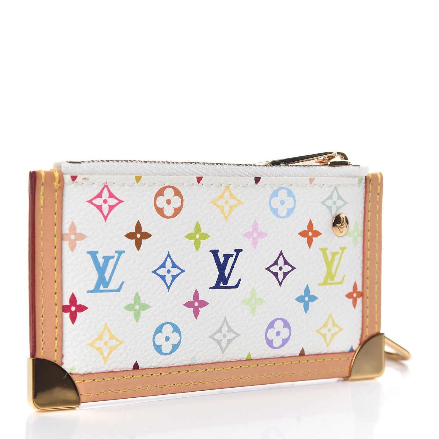 Monogram Multicolor Key Pouch White