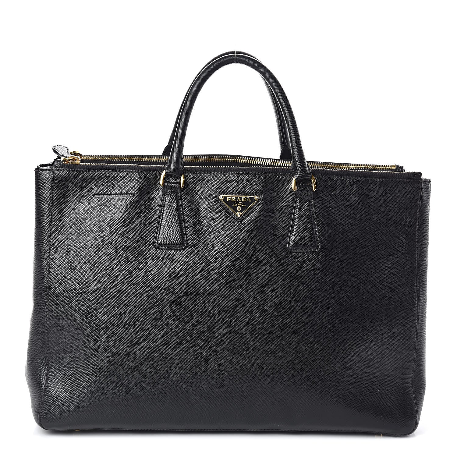 Prada Saffiano Lux Large Double Zip Tote Black 1 of 9