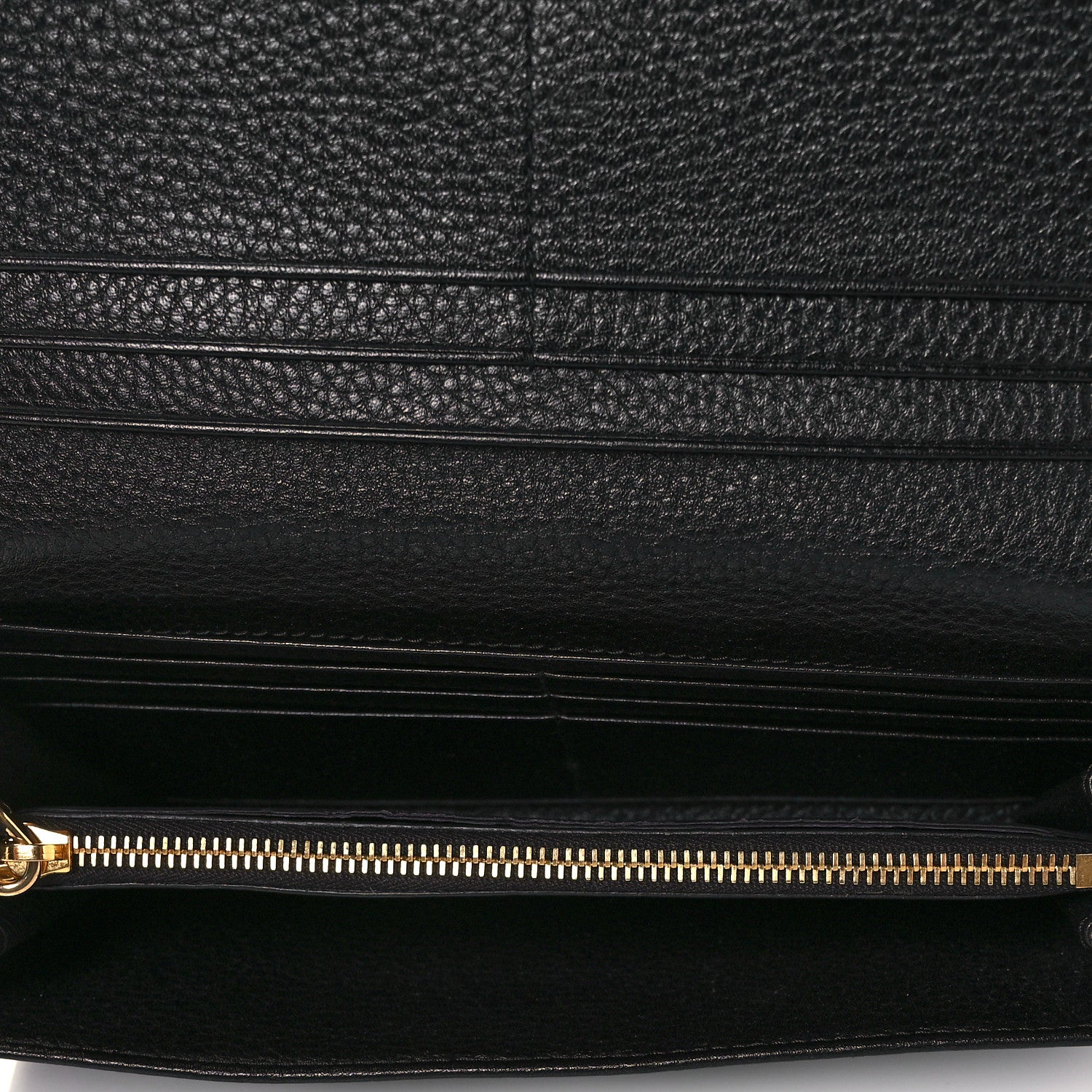 Prada Vitello Daino Continental Flap Wallet Black 6 of 10