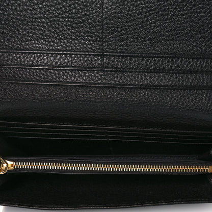 Prada Vitello Daino Continental Flap Wallet Black 6 of 10