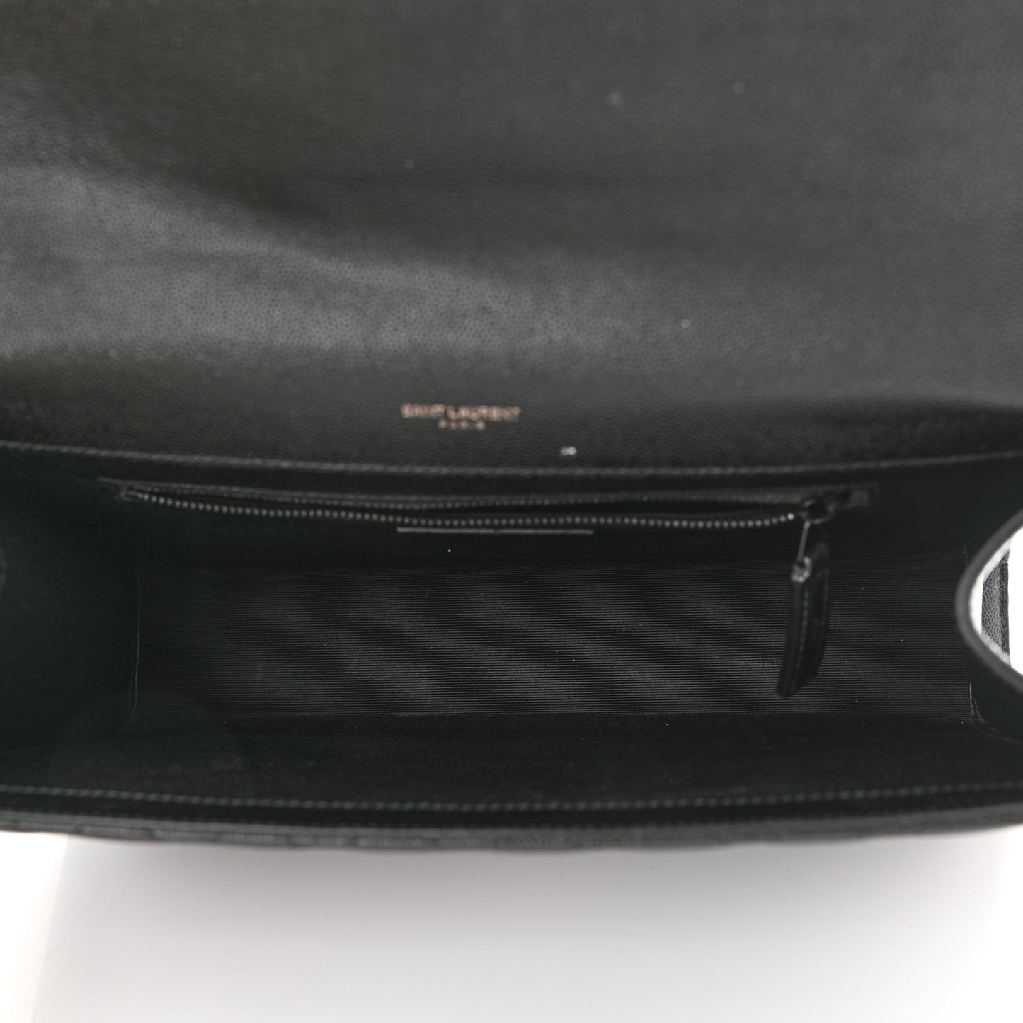 Grain De Poudre Textured Mixed Matelasse Large Triquilt Monogram Monochrome Satchel Black