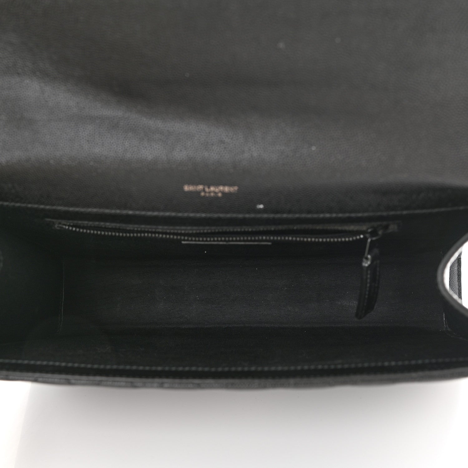 Saint Laurent Grain De Poudre Textured Mixed Matelasse Large Triquilt Monogram Monochrome Satchel Black 5 of 15