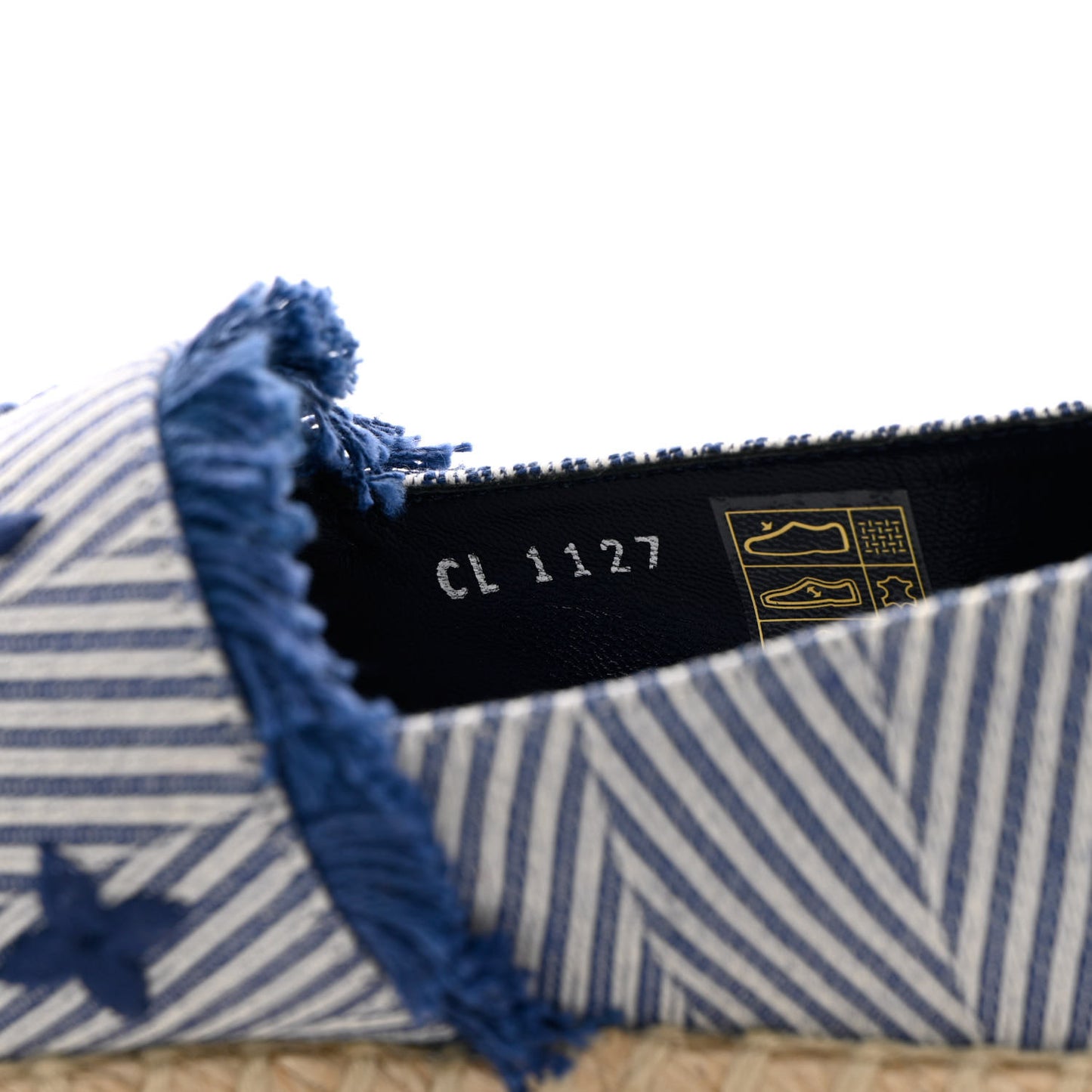 Canvas Monogram Sail Away Espadrille Flats 37.5 Marine