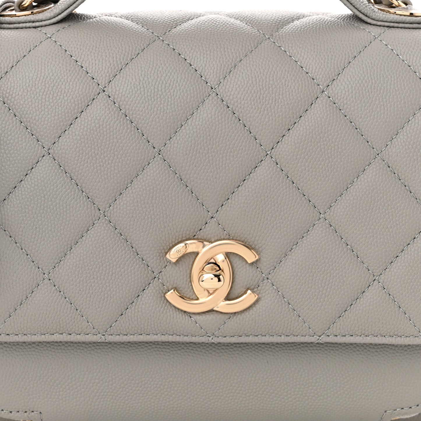 Caviar Quilted Medium Business Affinity Flap Grey