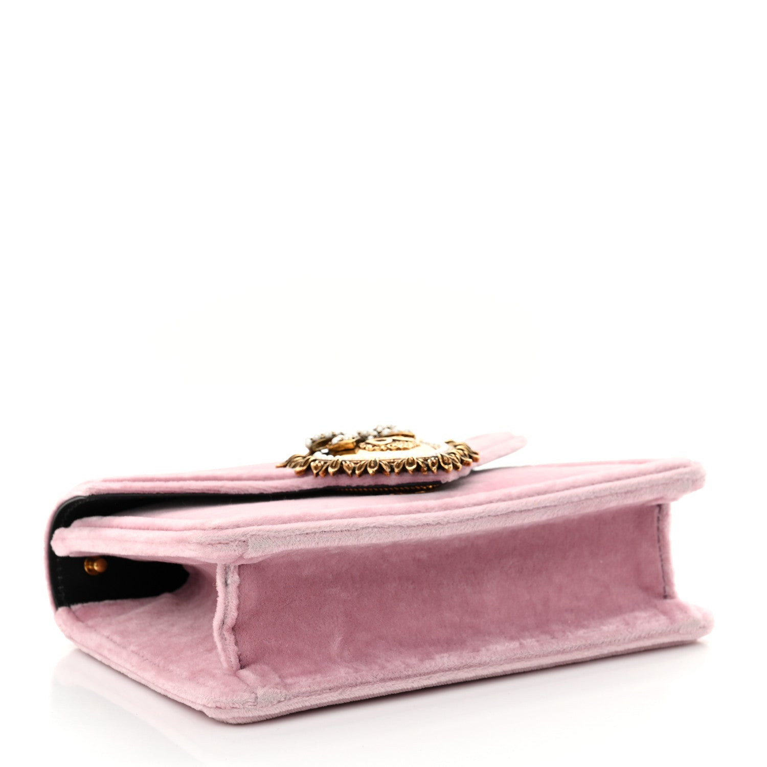 Dolce & Gabbana Velvet Small Devotion Envelope Top Handle Bag Pink 4 of 9