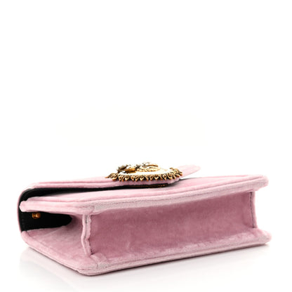 Dolce & Gabbana Velvet Small Devotion Envelope Top Handle Bag Pink 4 of 9