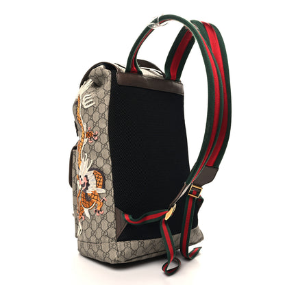 Gucci Soft GG Supreme Monogram Courrier Web Double Buckle Backpack Beige New Acero 3 of 11