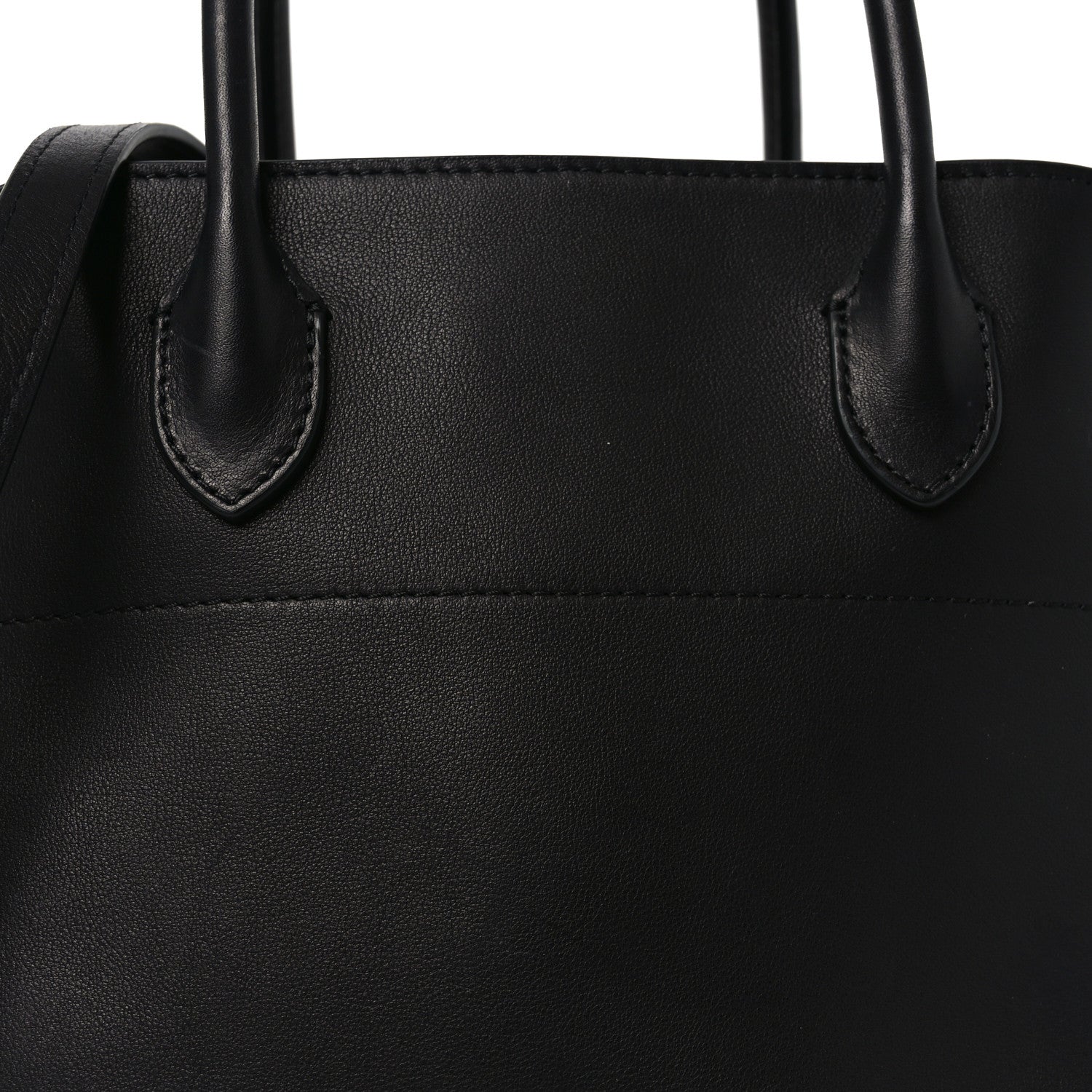 The Row Polished Saddle Calfskin Soft Margaux 12 Black 7 of 9