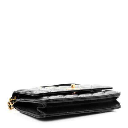 Chanel Caviar Quilted Twist Your Buttons Wallet On Chain WOC Black 4 of 13