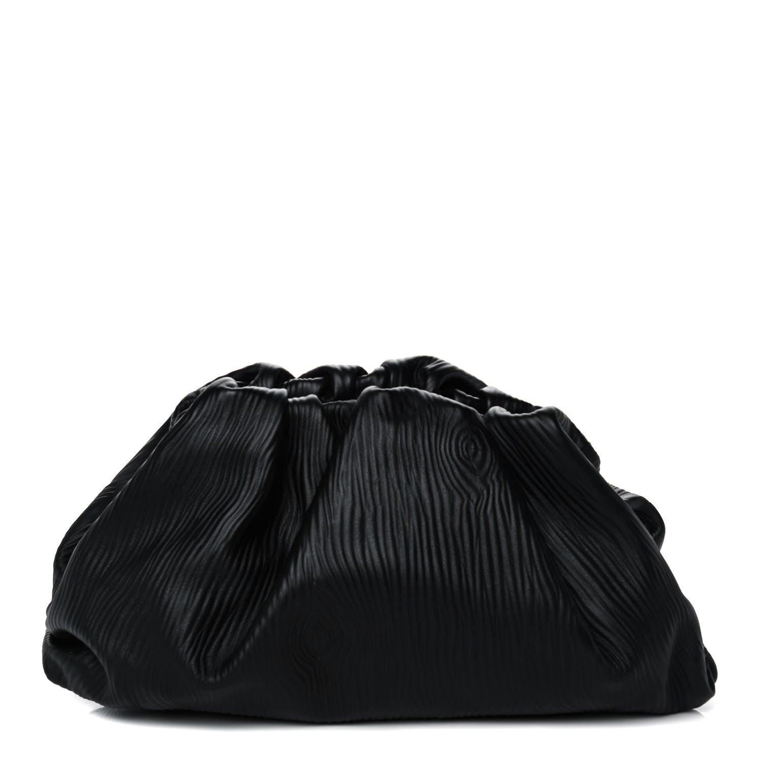 Bottega Veneta Bark Calfskin Embossed The Pouch Oversized Clutch Black 1 of 11