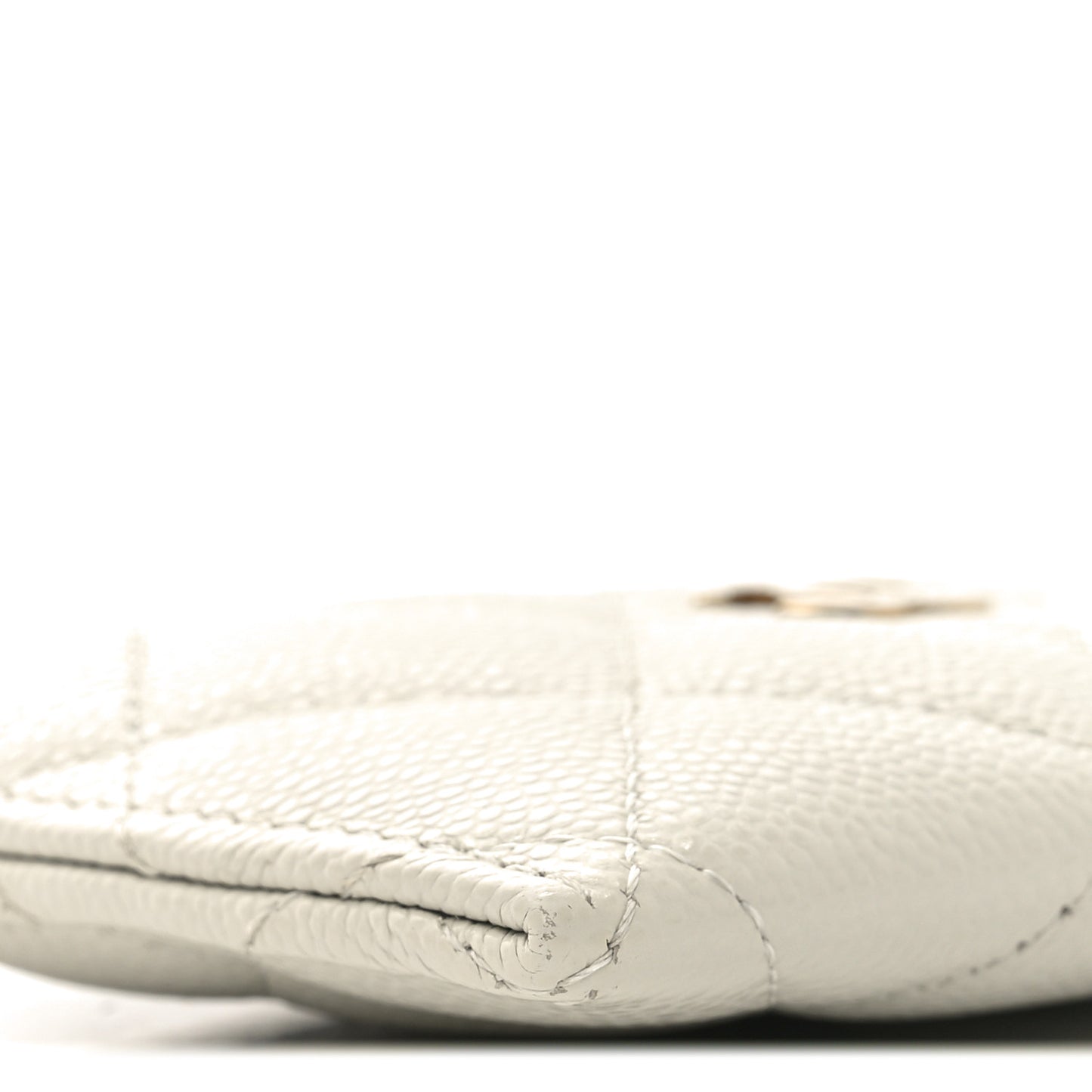 Caviar Quilted Card Holder White