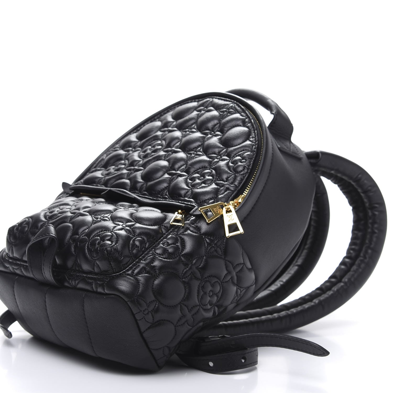 Louis Vuitton Lambskin Flower Quilted Palm Springs Backpack PM Black 8 of 9